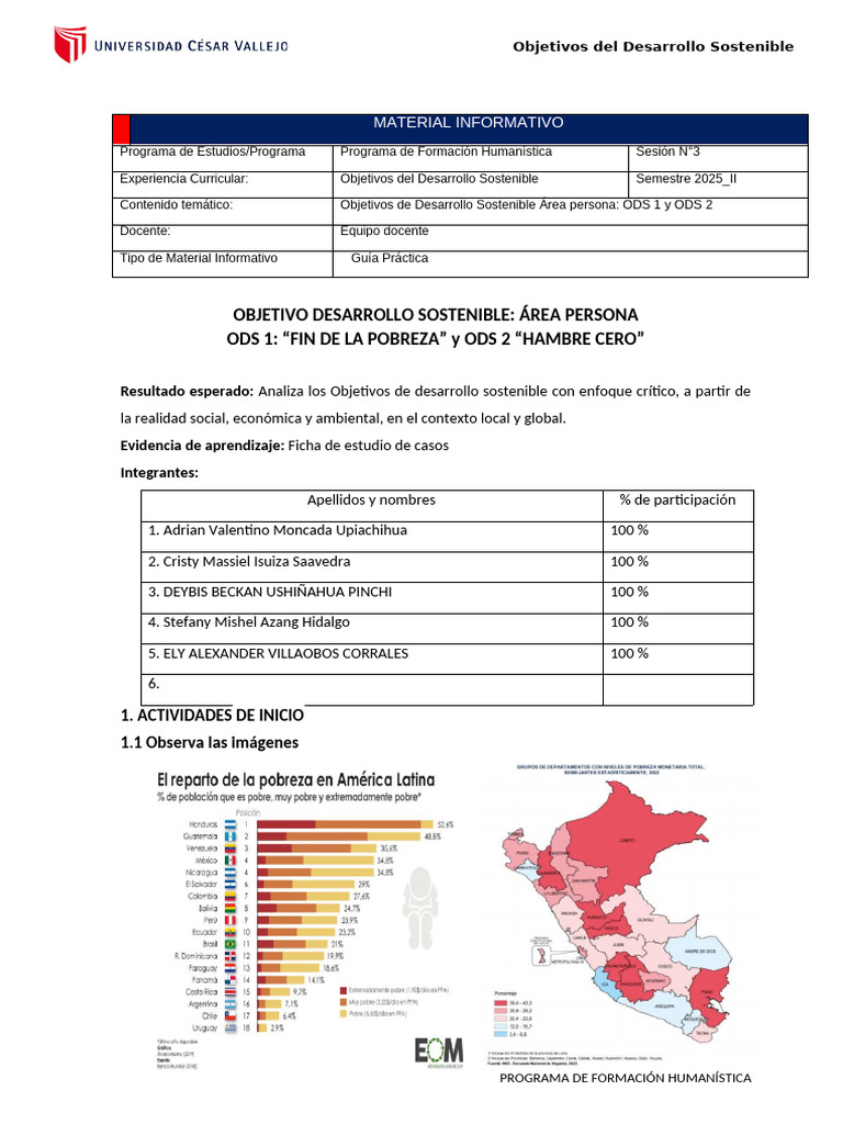 ODS 1 y ODS 2: Fin de la Pobreza y Hambre Cero | PDF | Pobreza ...