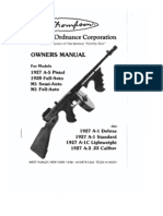 Auto Ordnance Corporation Thompson SMG Tommy Gun Owner S Manual