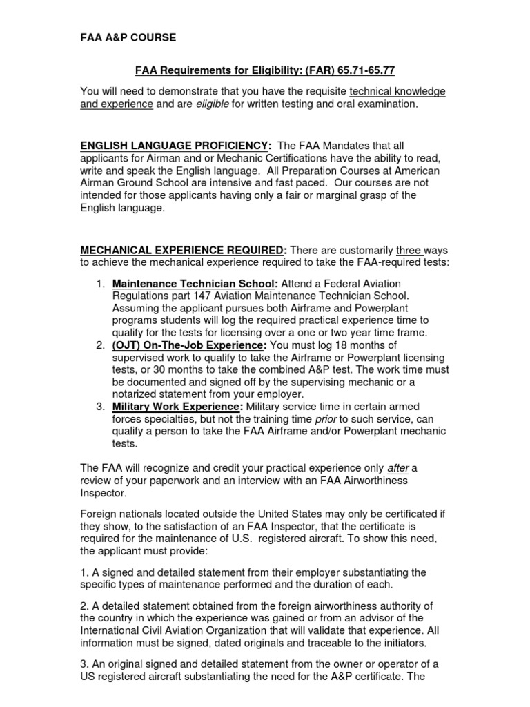 Faa A&P Course | PDF | Federal Aviation Administration | Test (Assessment)