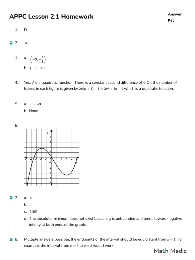 APPC Lesson 2.1 Homework Answers | PDF