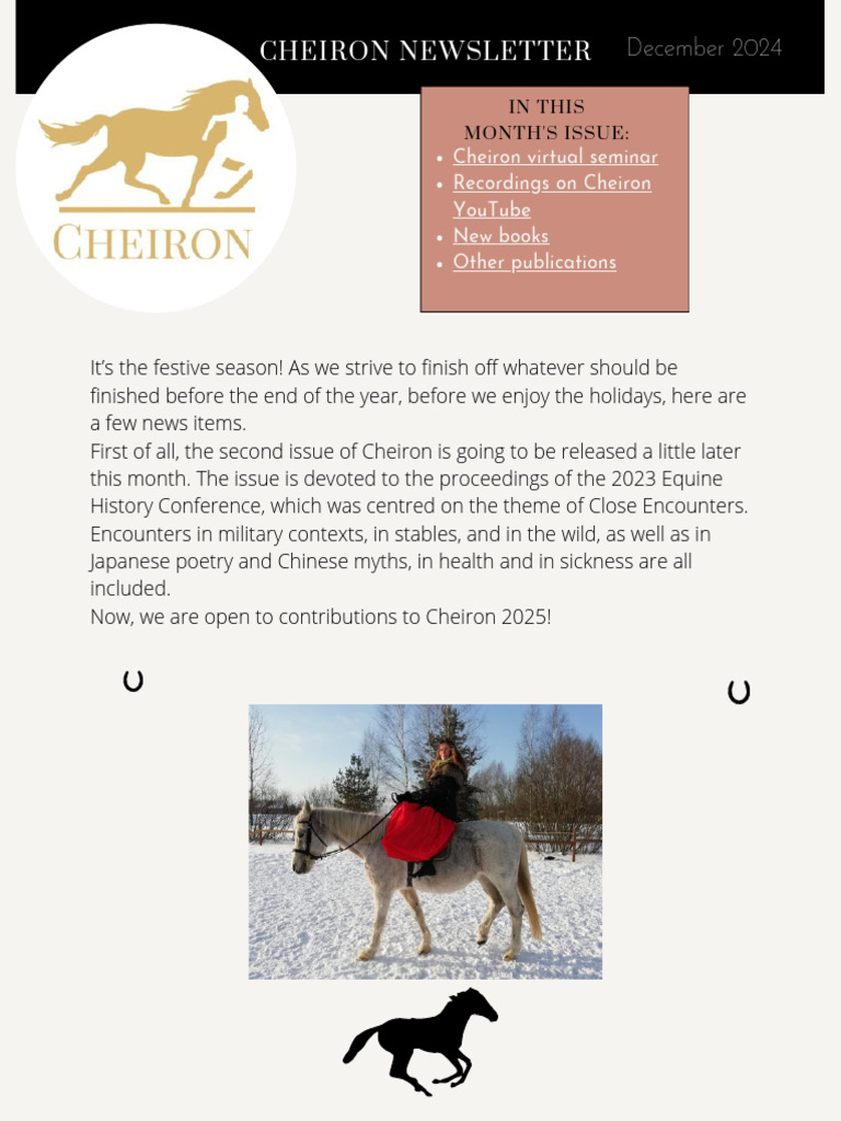 Cheiron Updates: December 2024 Edition | PDF | Horses
