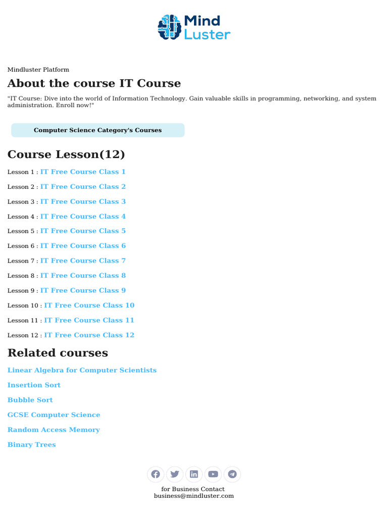 IT Course: Learn Programming & Networking | PDF