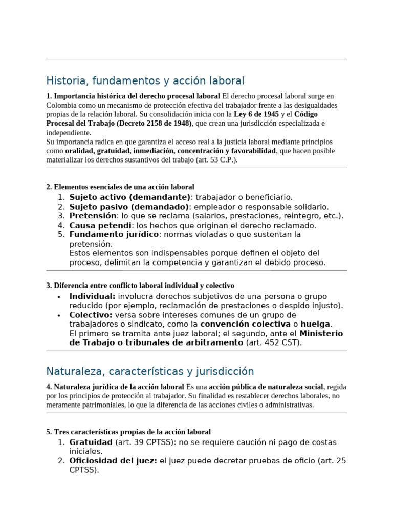 Fundamentos del Derecho Procesal Laboral | PDF | Derecho laboral | Ley ...