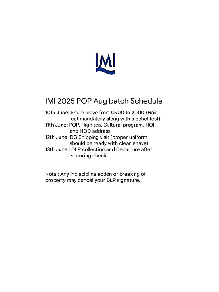 DNS 41 Pop Schedule 2025 | PDF