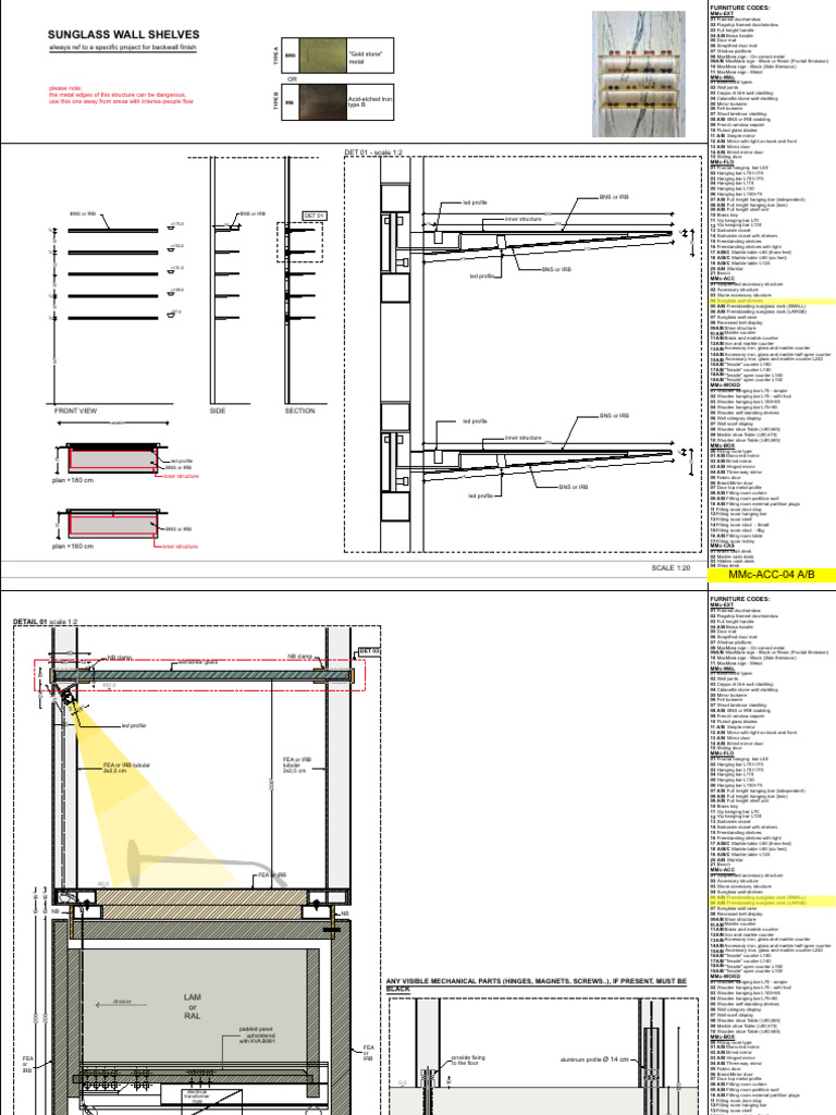 Furniture Codes and Specifications | PDF | Door | Architectural Elements