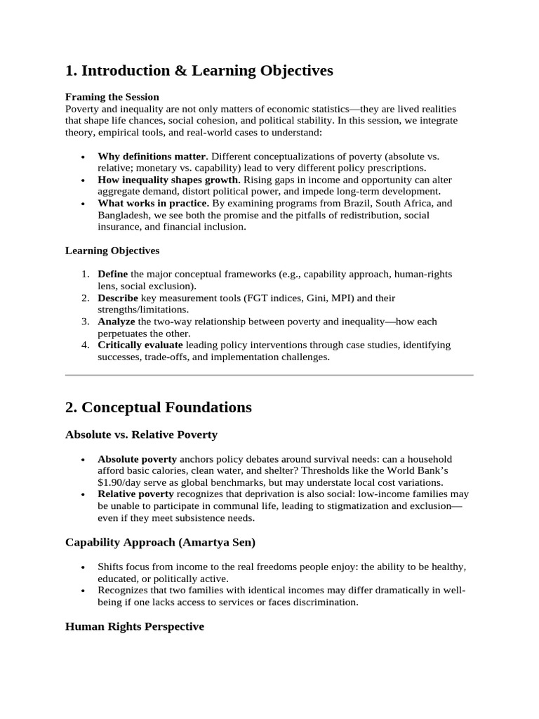 Understanding Poverty and Inequality Dynamics | PDF | Economic ...