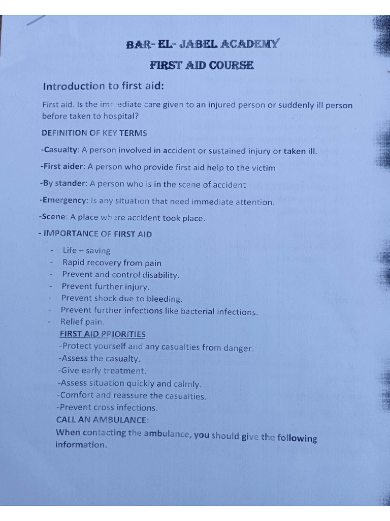 First Aid Documents | PDF