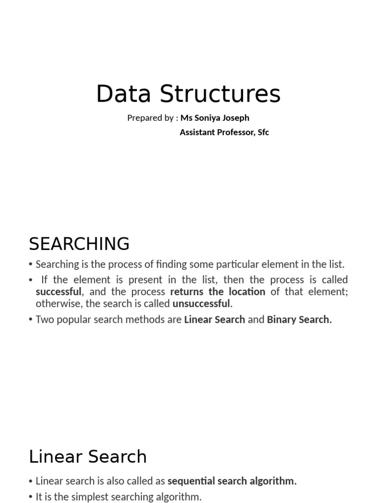 Searching Algorithms: Linear & Binary | PDF | Theoretical Computer ...
