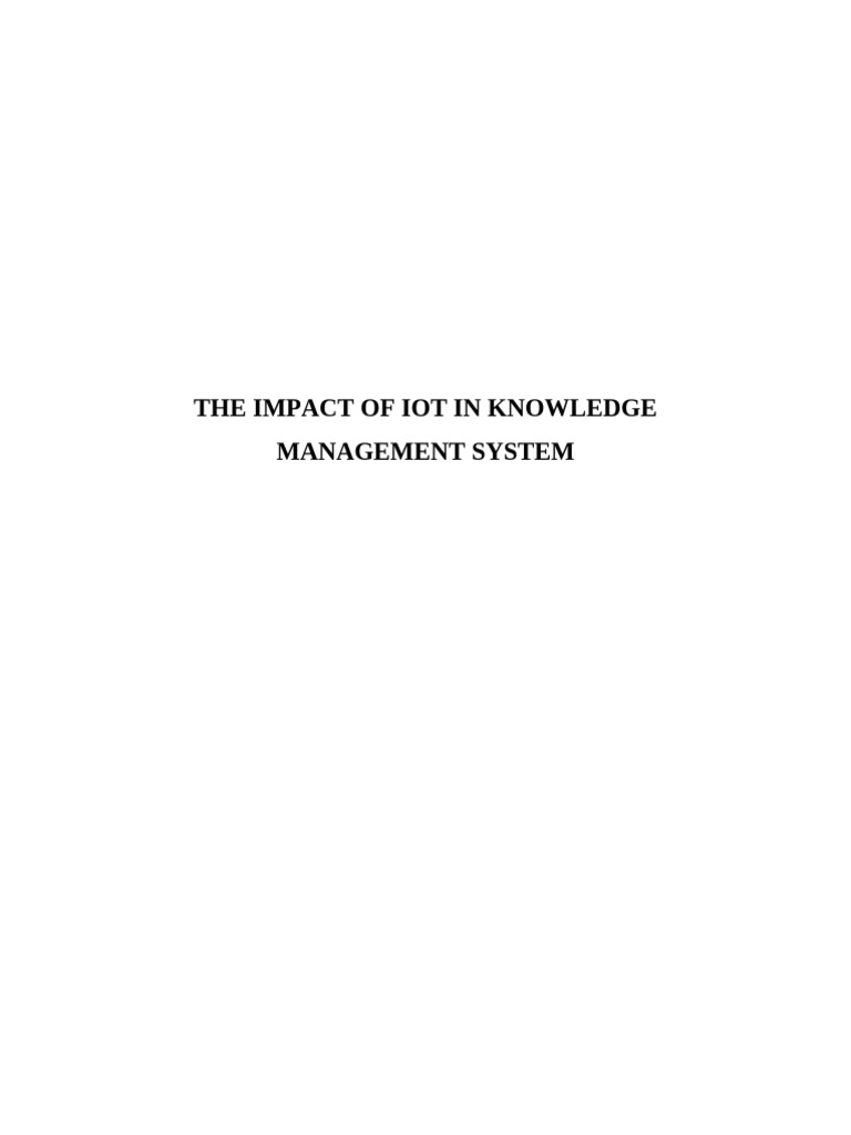 IoT's Role in Enhancing Knowledge Management | PDF | Internet Of Things ...