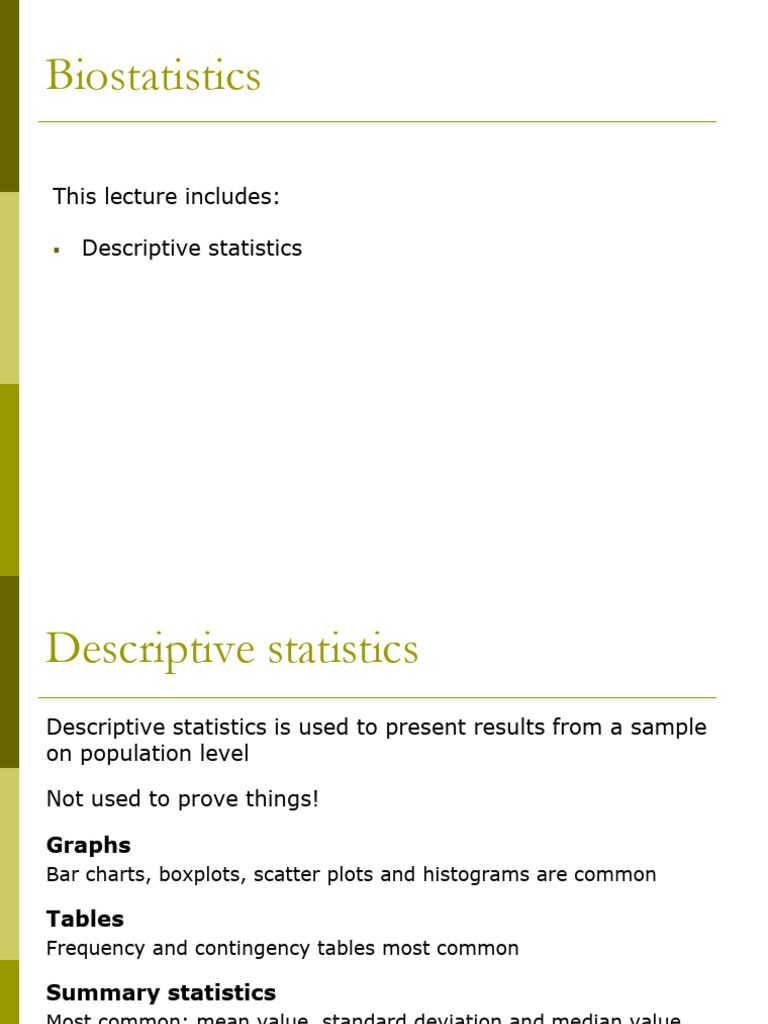 Understanding Descriptive Statistics in Biostatistics | PDF | Quartile ...