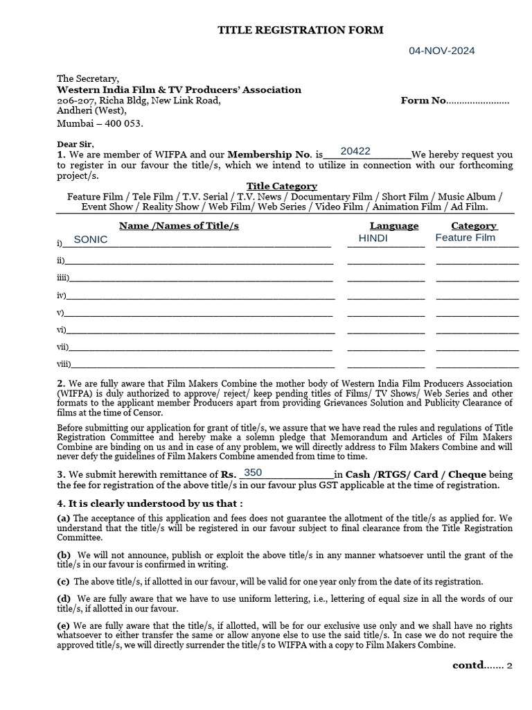 Titile Form New (2021) DTP | PDF | Justice | Crime & Violence