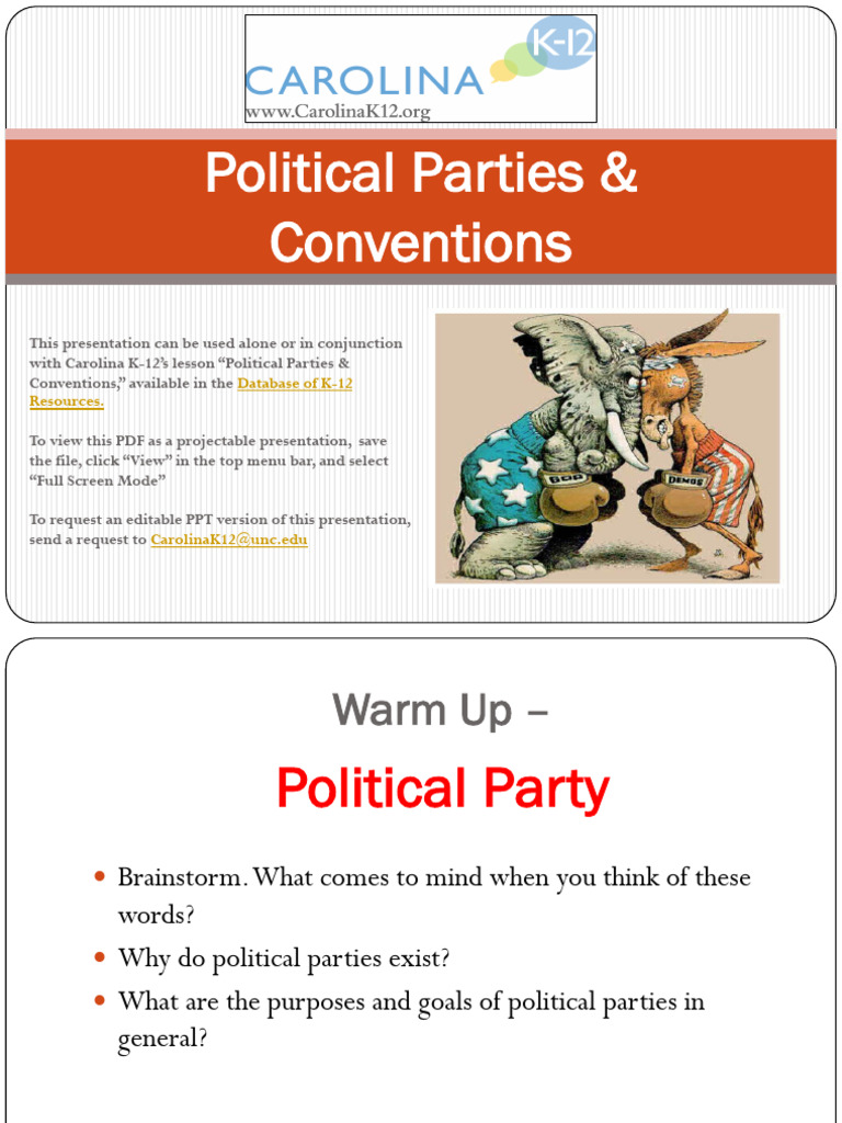 Political Parties Conventions PPT1 | PDF | United States Presidential ...