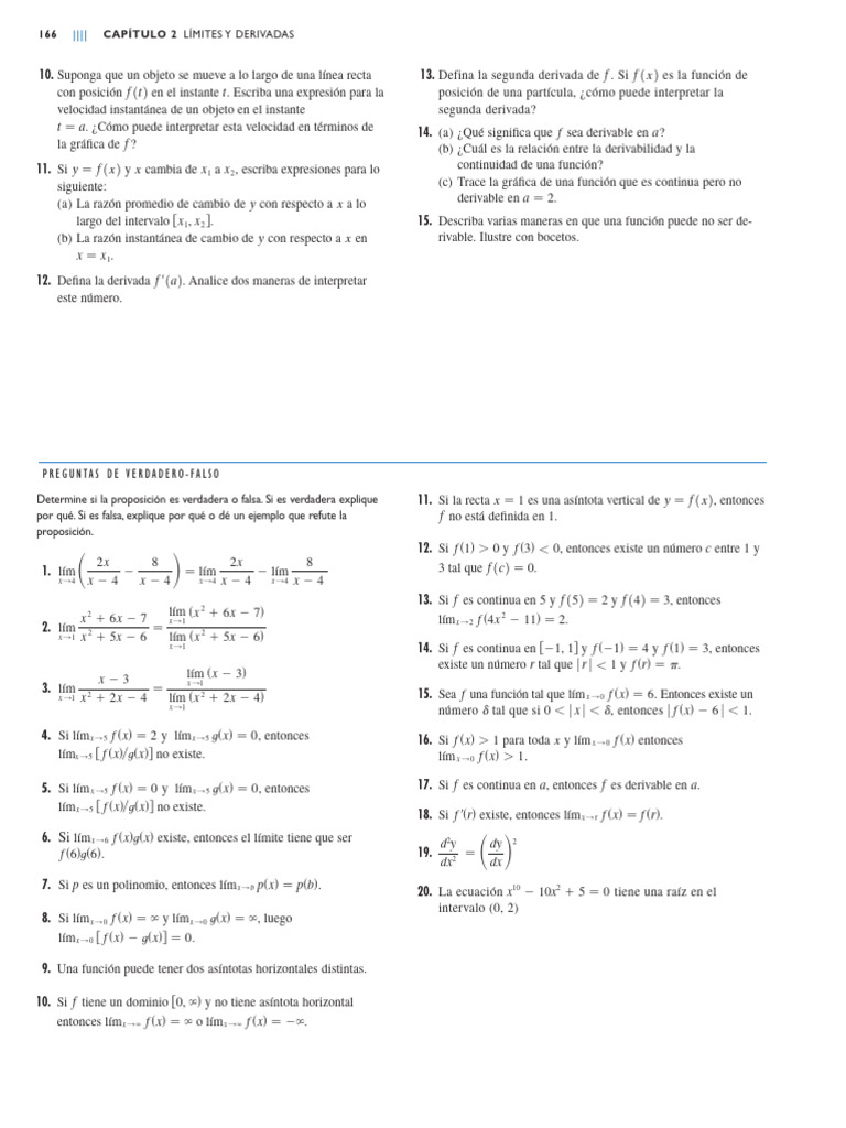 Taller de Repaso Calculo de Una Variable 6 Edicion James Stewart CA-192 ...