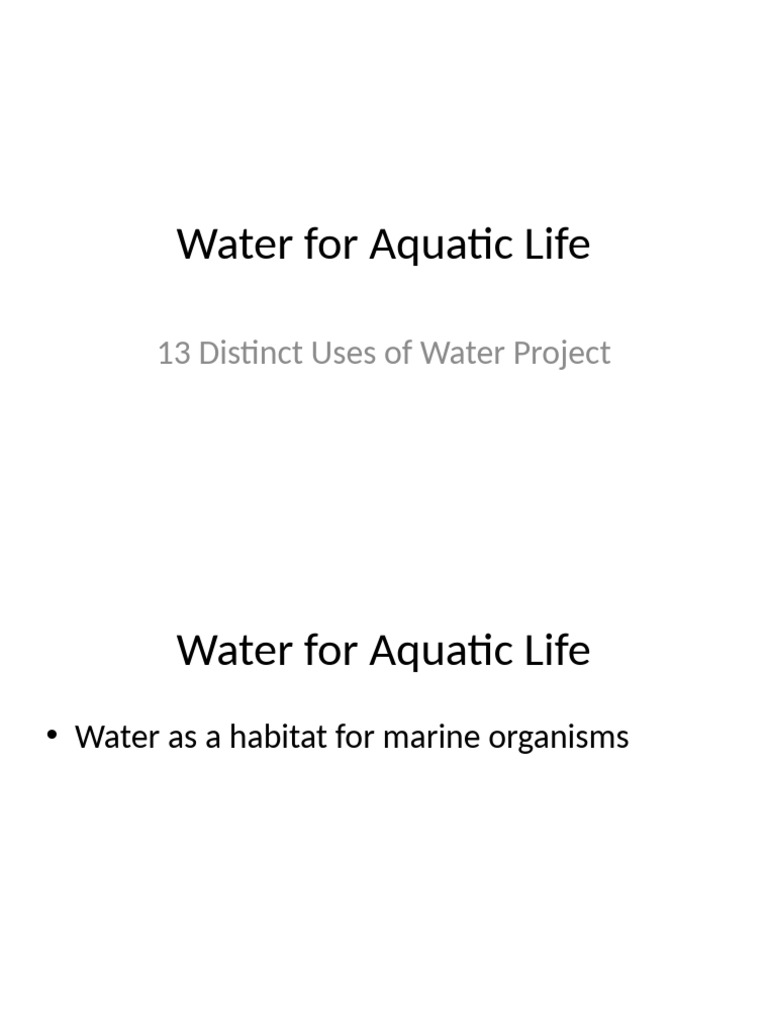 Water For Aquatic Life | PDF