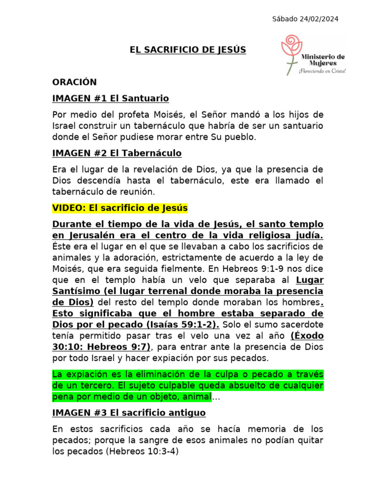 El Sacrificio de Jesús y el Velo del Templo | PDF | Tabernáculo ...