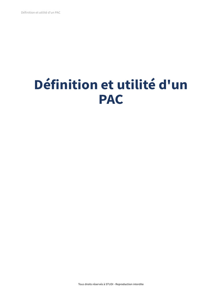 Définition et Utilité du PAC | PDF | Business | Commercialisation
