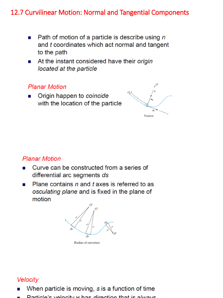 Curvilinear Motion Components Explained | PDF