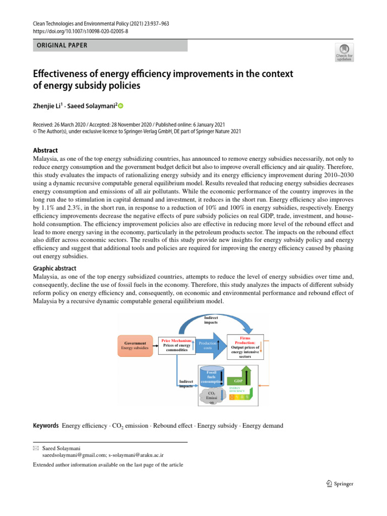Effectiveness of Energy Efficiency Impro | PDF | Subsidy | Efficient ...