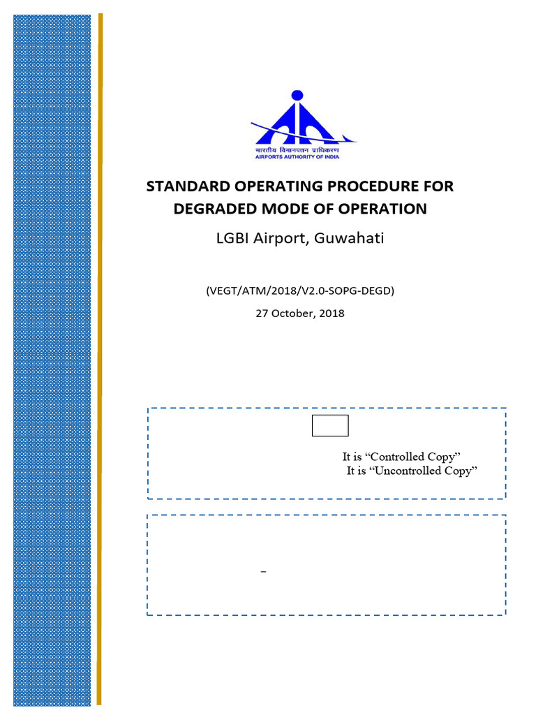 SOP For Degraded Mode of Operation Checked June 2021 | PDF | Air ...