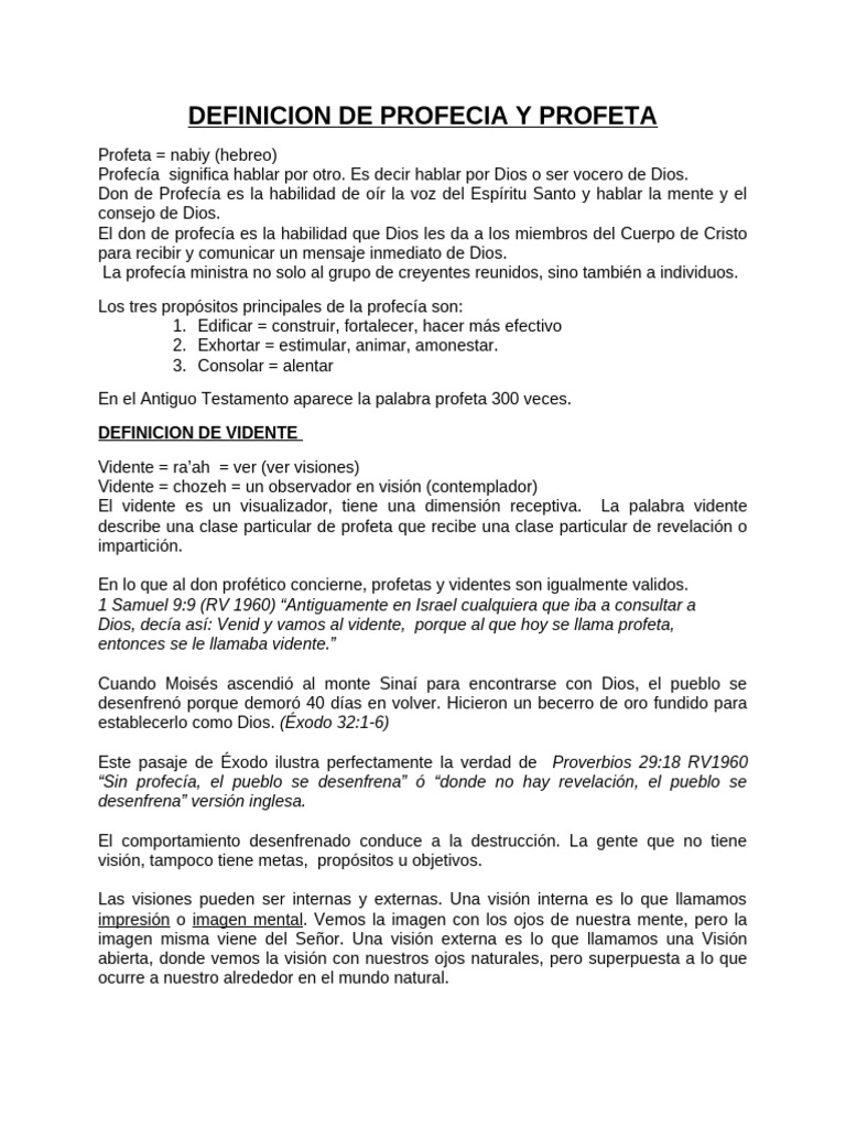Definición de Profeta y Profecía | PDF | Daniel (figura bíblica) | Jacob
