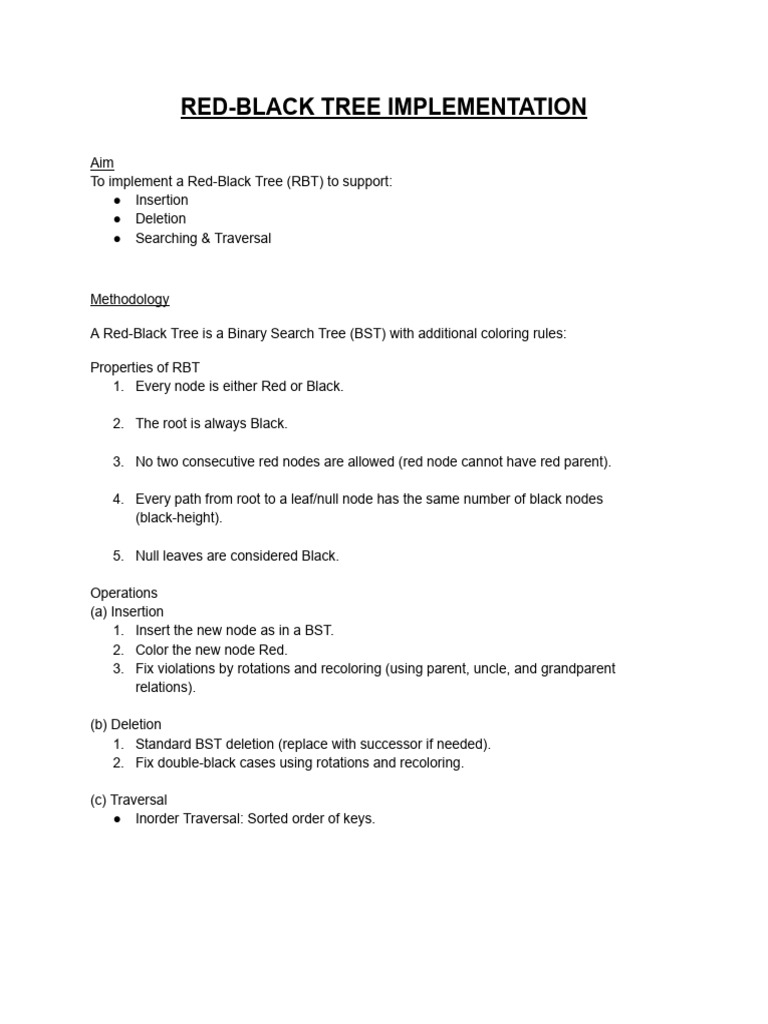 Red-Black Tree Implementation in C | PDF | Computer Programming ...