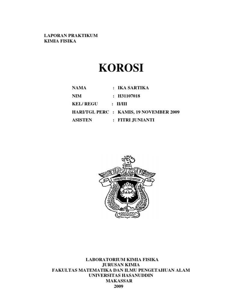  Contoh  Laporan Praktikum Kimia Tentang Korosi  Kumpulan 