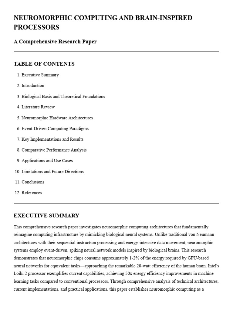 Neuromorphic Computing Overview | PDF | Computing | Cognitive Science
