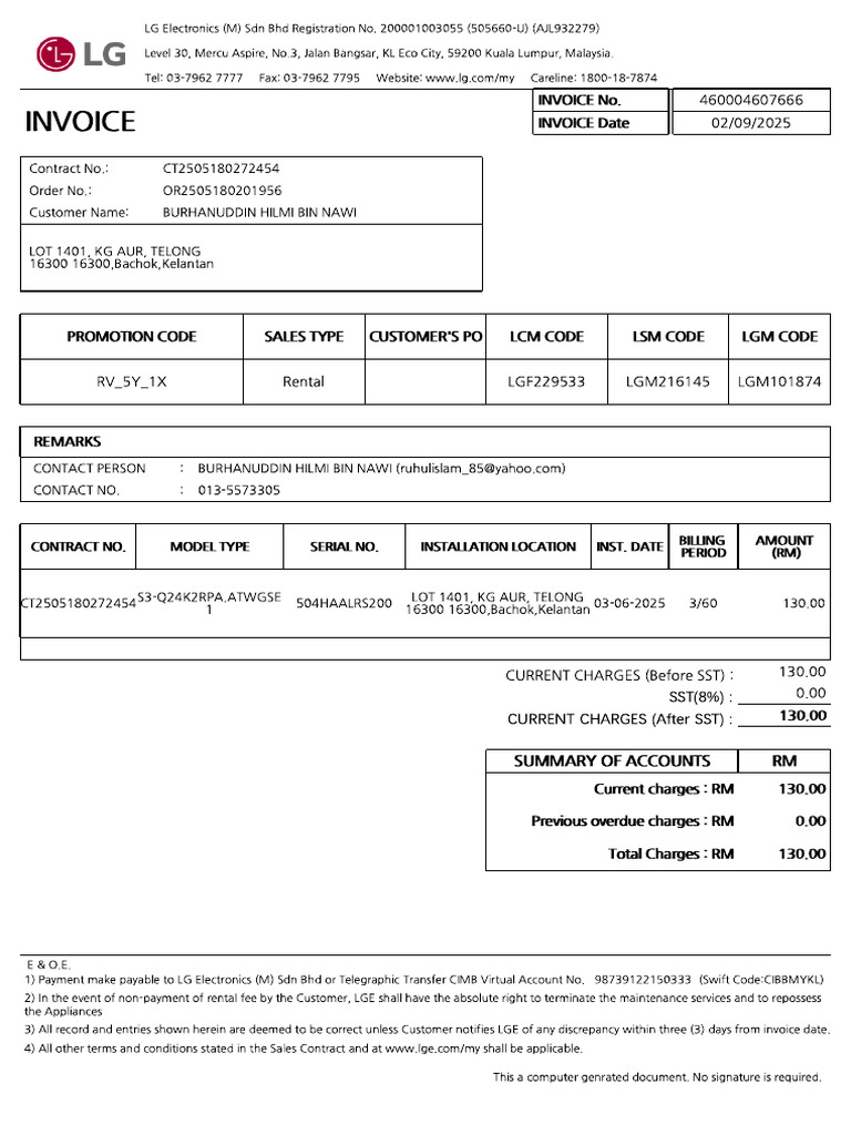 CU10135521 Invoice | PDF