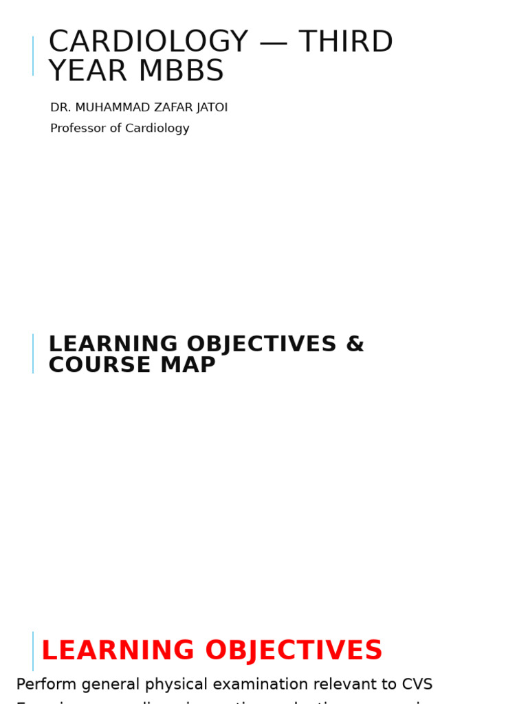 Cardiology Course Overview for MBBS Students | PDF | Myocardial ...