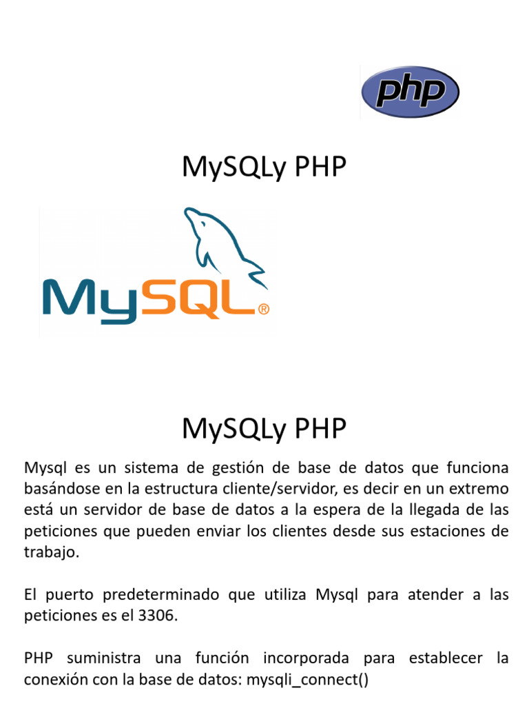 Conexiones y Consultas en MySQLy PHP | PDF | Php | Mi sql