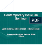 Contemporary Issue On Seminar: Presented By: Dipti Rathore Mba-II Sem