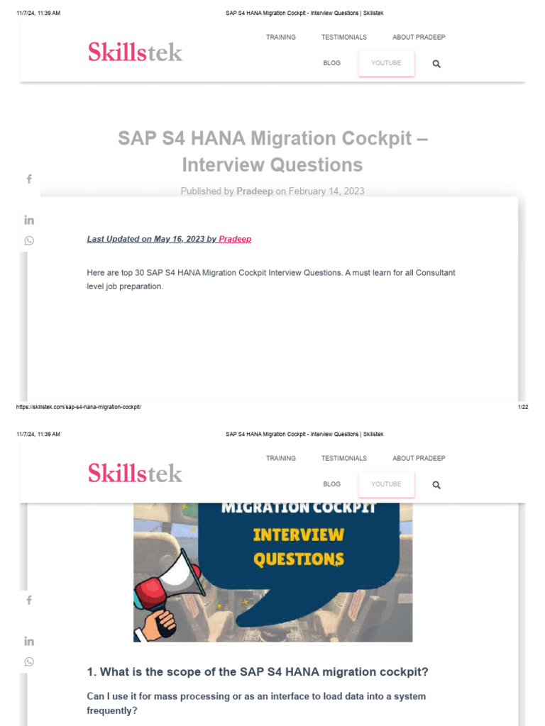 SAP S4 HANA Migration Cockpit Guide | PDF | Xml Schema | Software