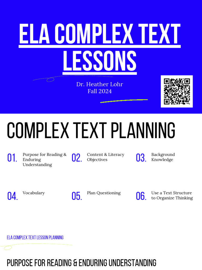 ELA Complex Text Lessons - Gslides | PDF | Cognitive Psychology ...