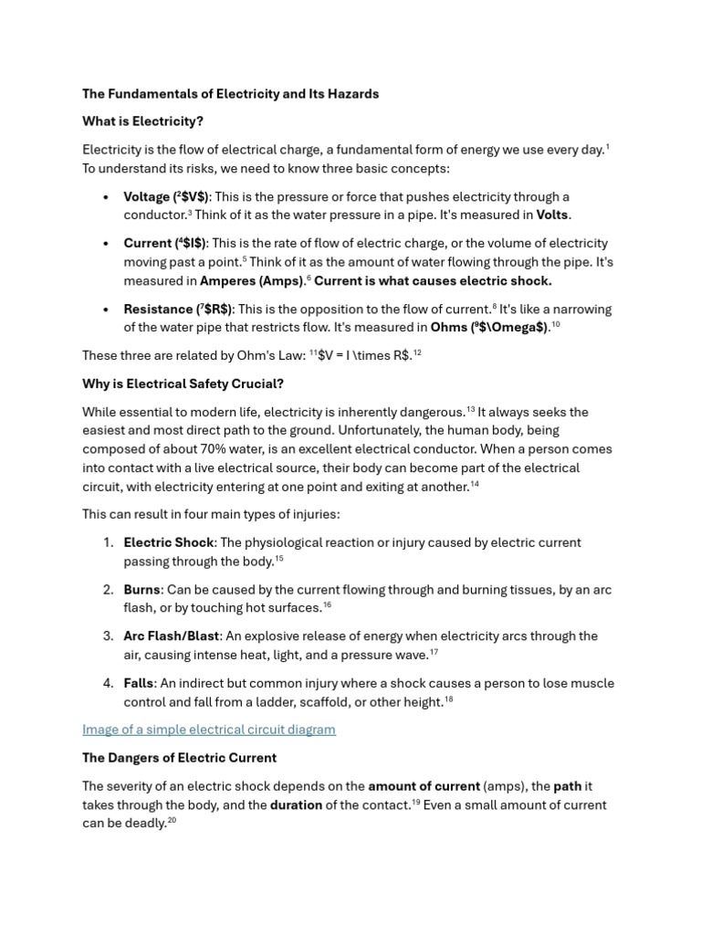 Electricity Basics and Safety Hazards | PDF | Electricity | Electric ...