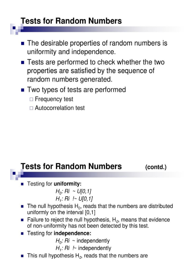 3 Test Random Numbers | PDF