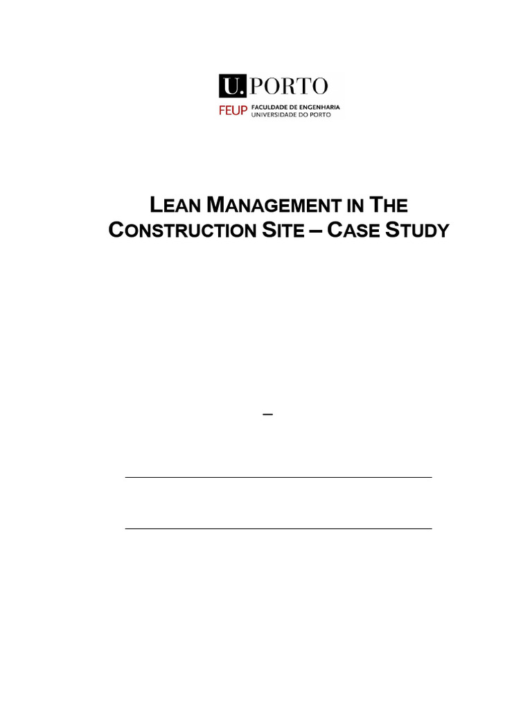 Lean Management in The Construction Site - Case Study | PDF | Lean ...
