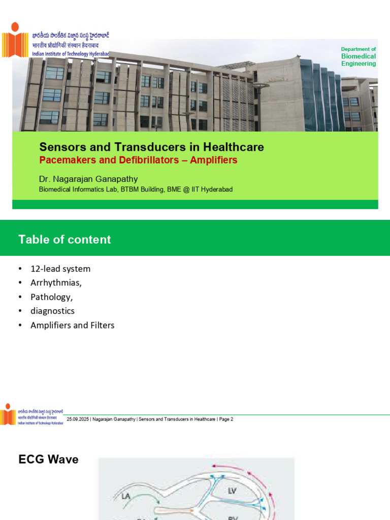 Healthcare Sensors: ECG & Pacemakers | PDF | Electrocardiography ...