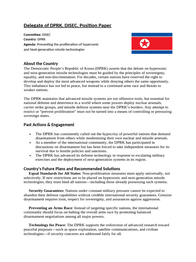 DPRK Position on Hypersonic Missile Proliferation | PDF | Nuclear ...