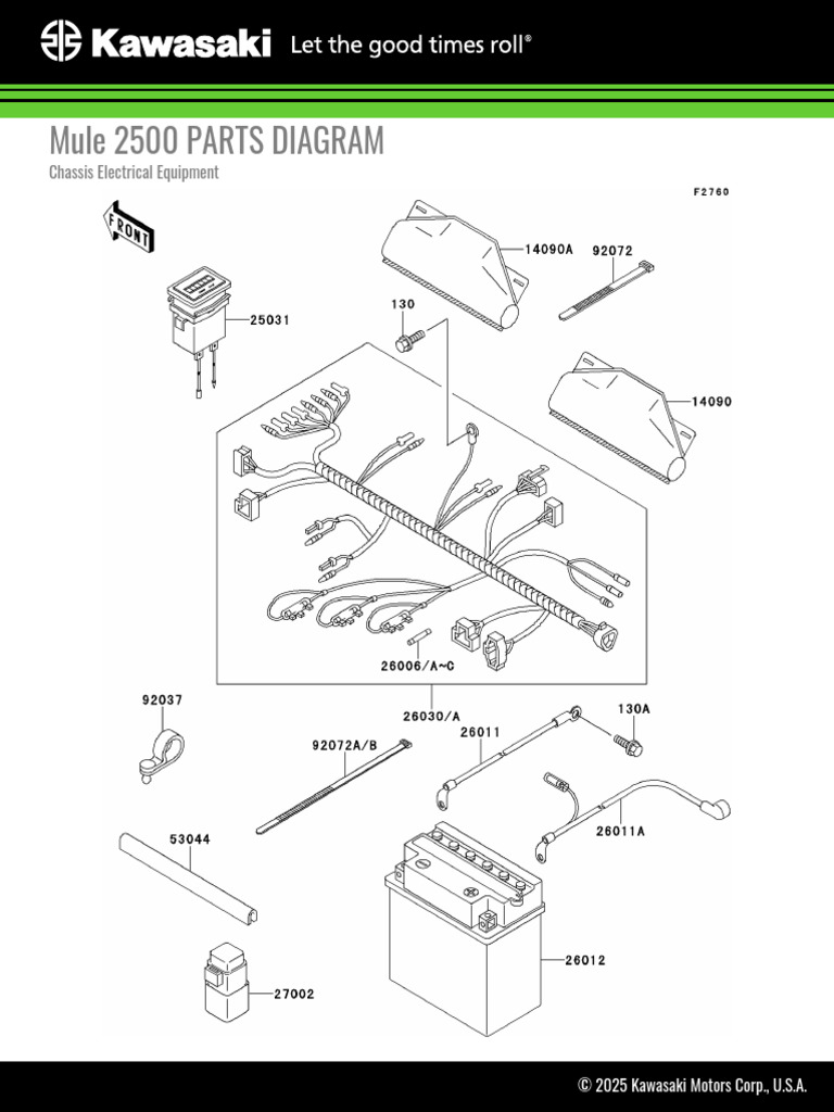 Mule 2500 Electrical Parts List | PDF