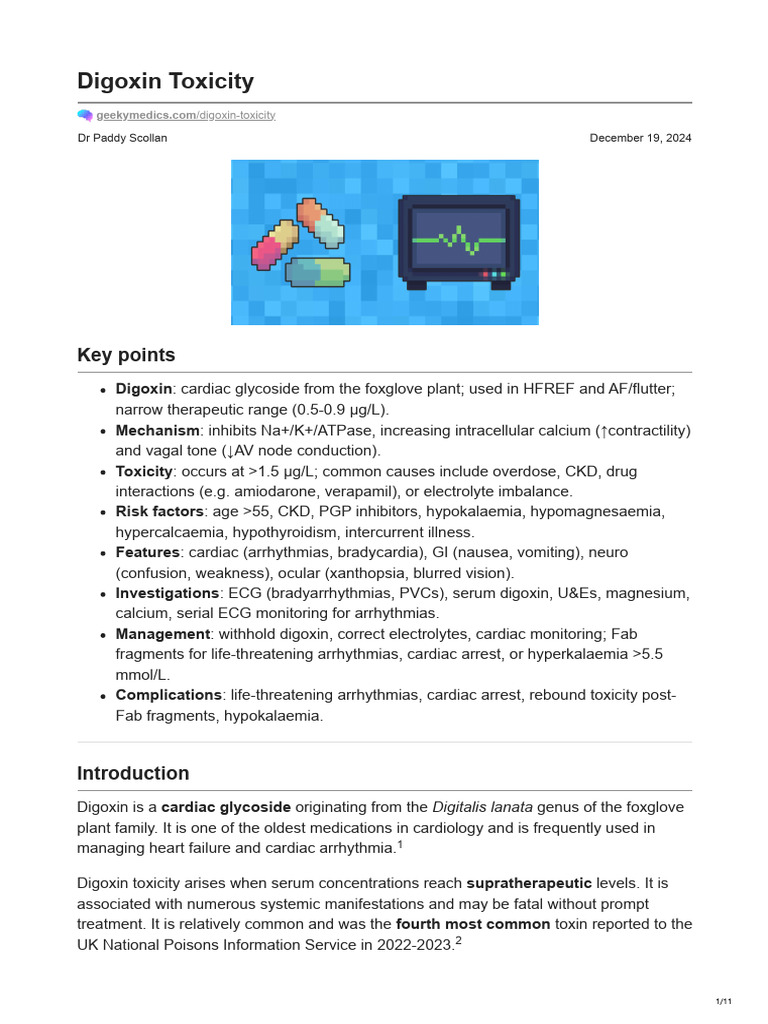 Digoxin Toxicity and Hyperkalemia Risks | PDF | Heart | Cardiology