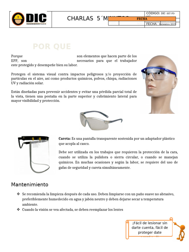 Protección Visual en el Trabajo: EPP Esenciales | PDF
