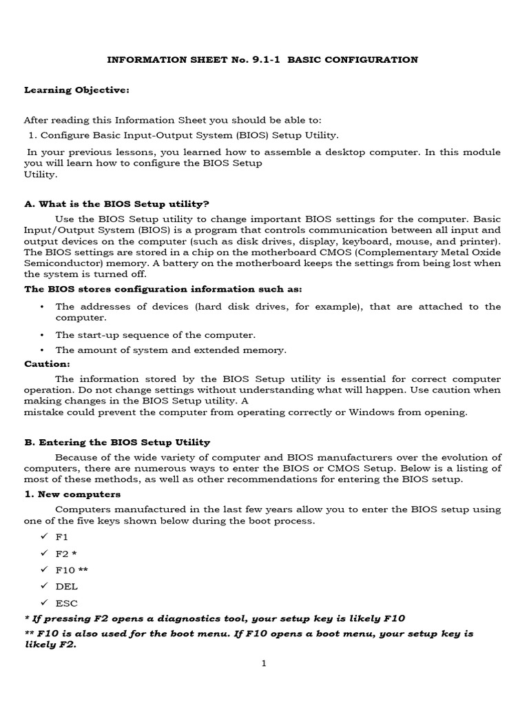 Is 9.1 Basic Configuration | PDF | Bios | Booting