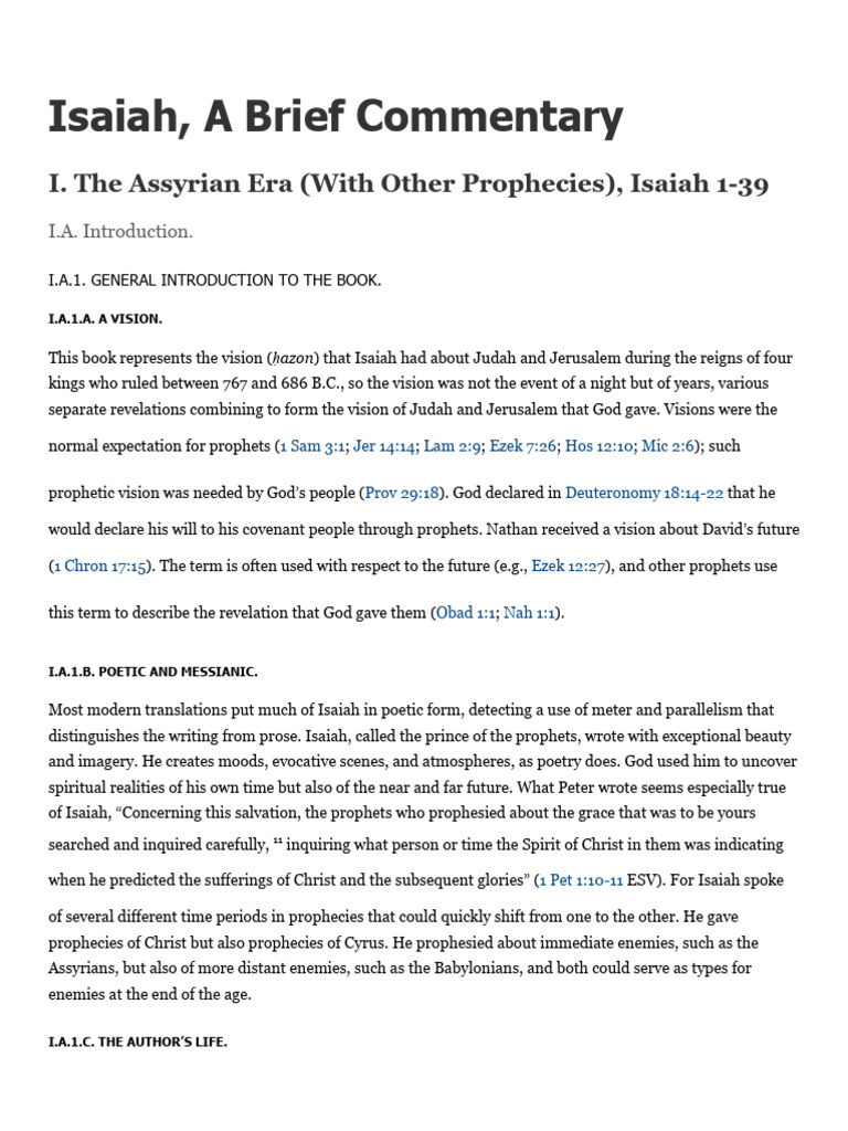 Isaiah Commentary: Prophecies & Context | PDF | Book Of Deuteronomy
