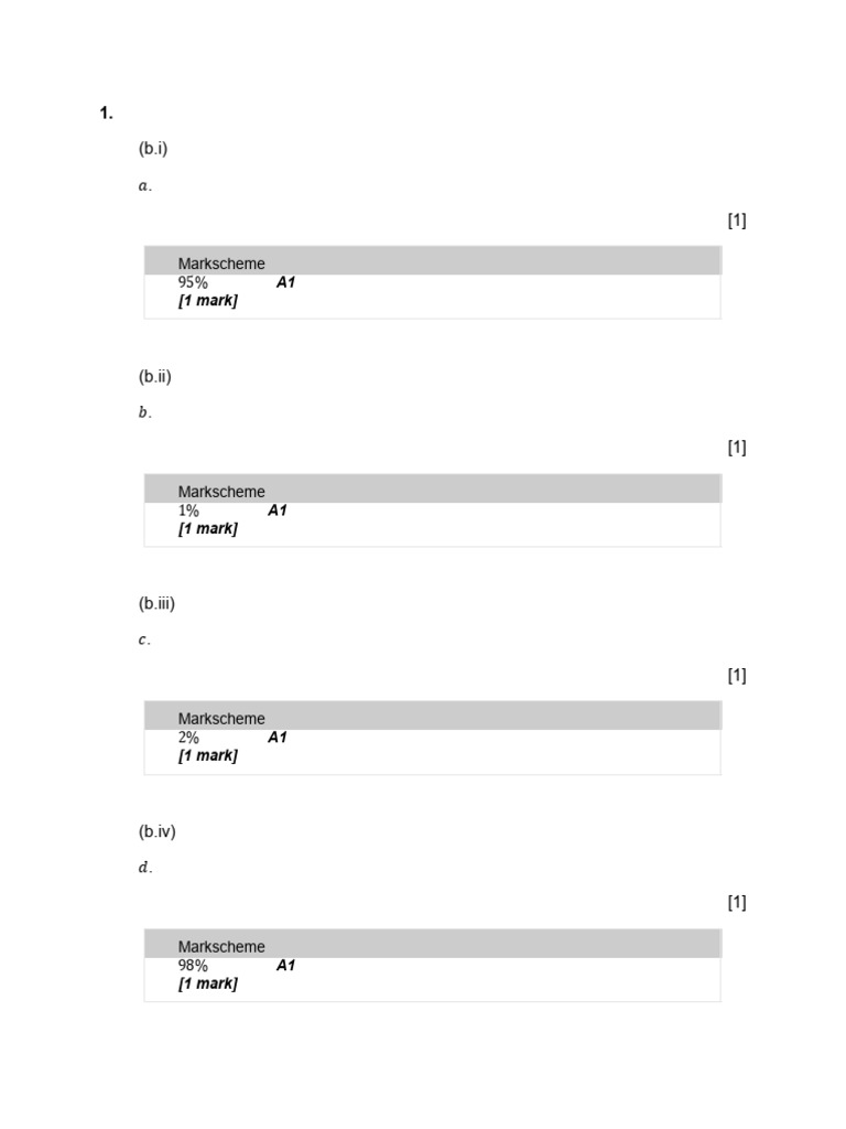 Markscheme for Probability and Statistics | PDF | Applied Mathematics ...
