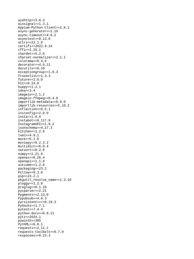 Python Package Dependencies List | PDF