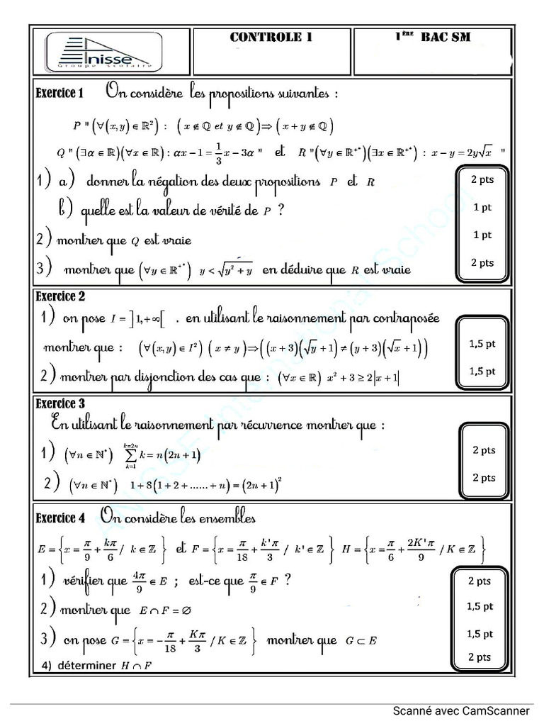 1 Bac SM ds1 Aniss | PDF