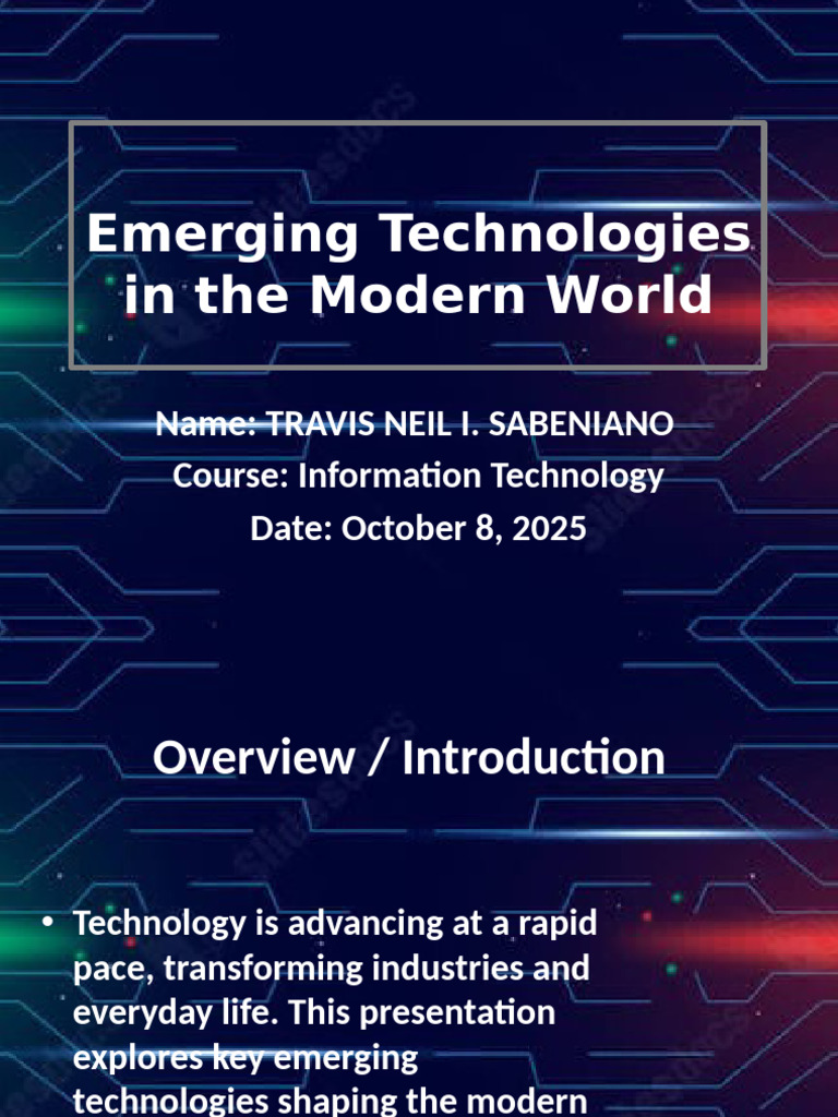 Sabeniano Travis Neil EmergingTech | PDF