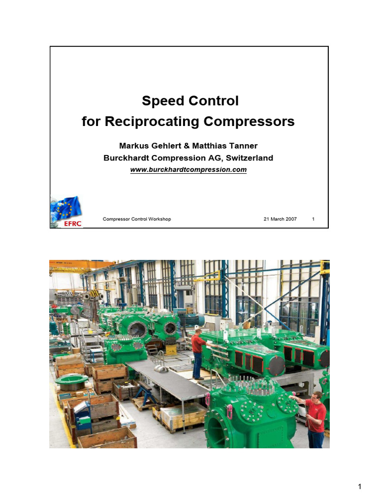 Speed Control in Reciprocating Compressors | PDF | Piston | Engines