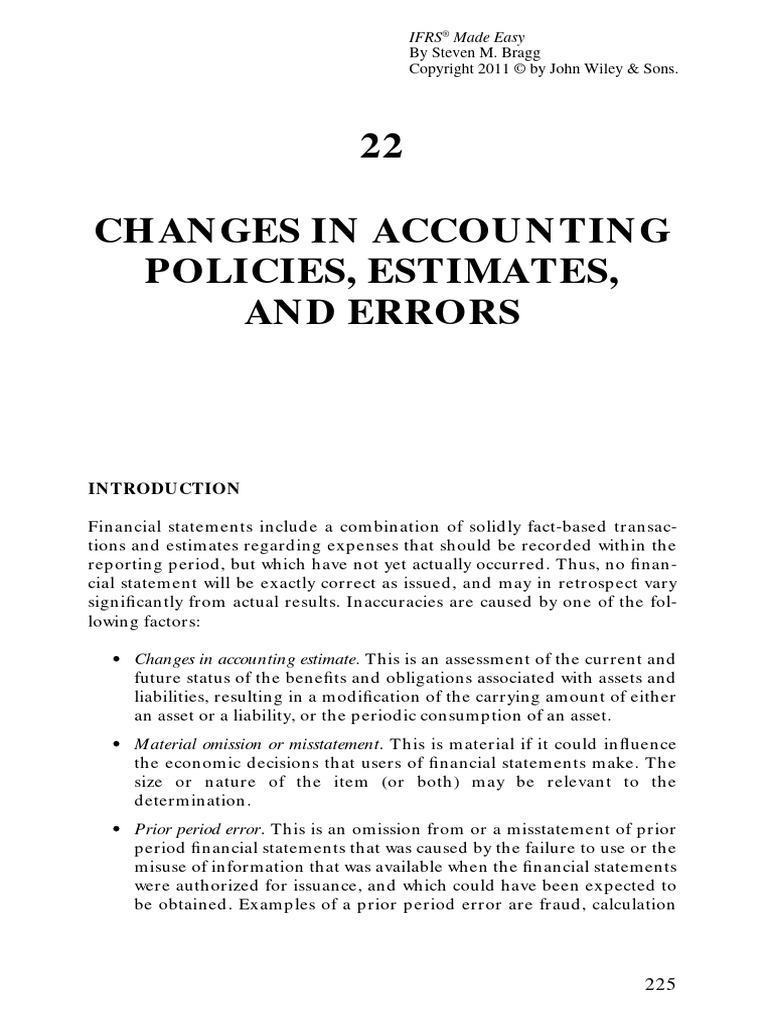 Accounting Policy Changes and Errors | PDF | Accounting | Financial ...