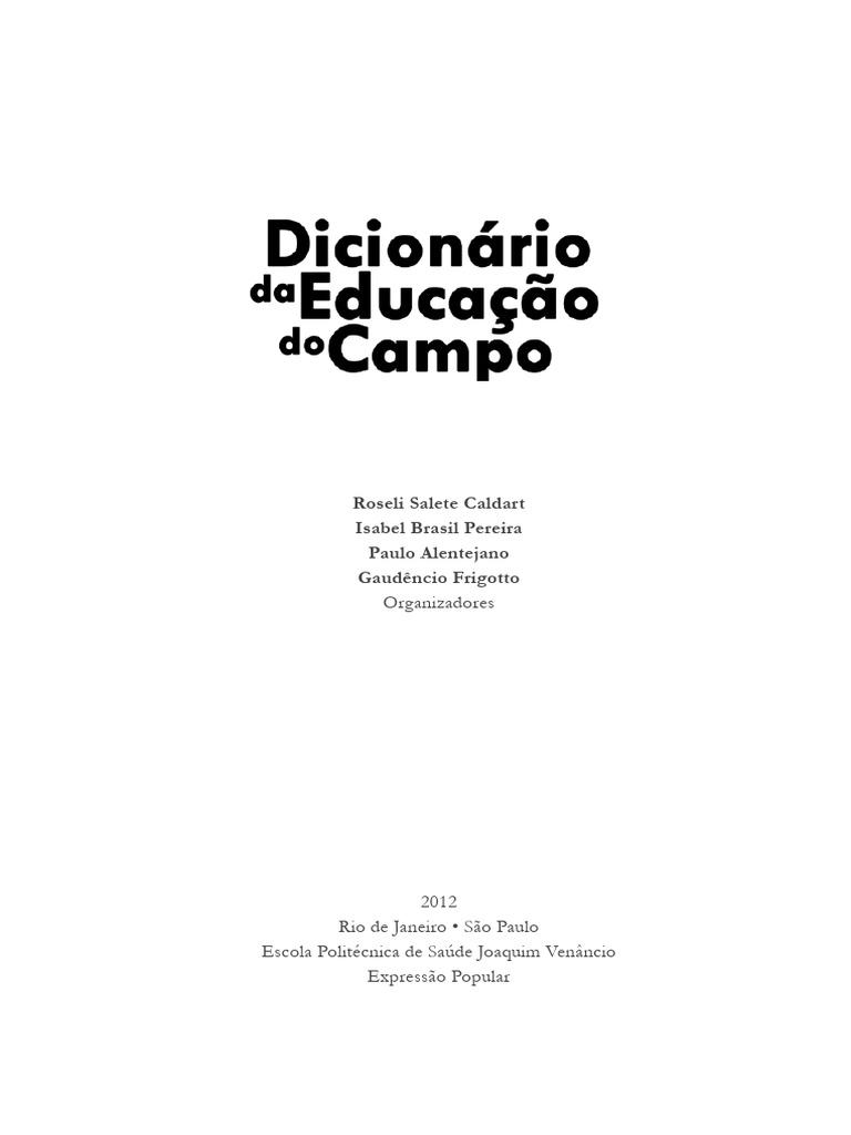 Dicionário da Educação do Campo | PDF | Agricultura | Brasil